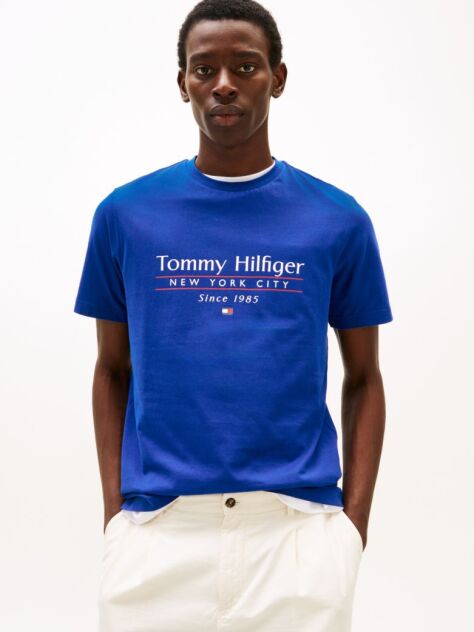 Blue Logo Crew Neck T-Shirt  Men