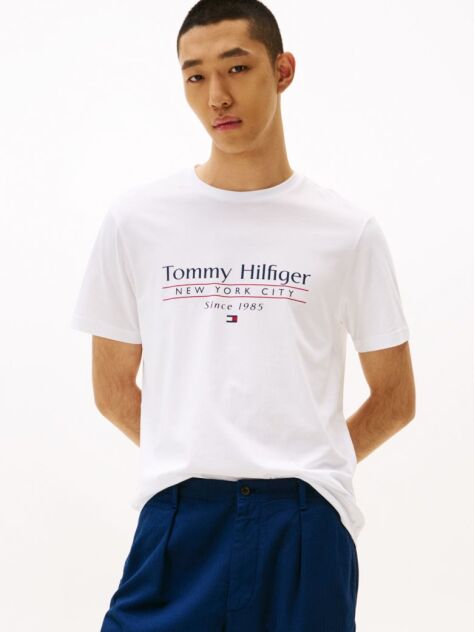 White Logo Crew Neck T-Shirt  Men
