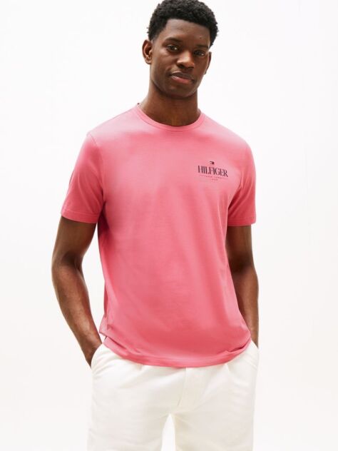 Pink Logo Crew Neck T-Shirt  Men