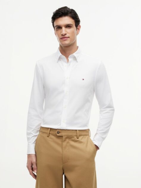 White Performance Slim Shirt  Men