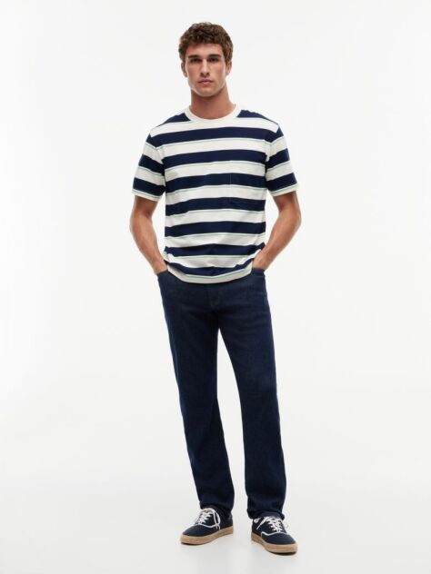 Multi Mixed Stripe Relaxed Jersey T-Shirt  Men