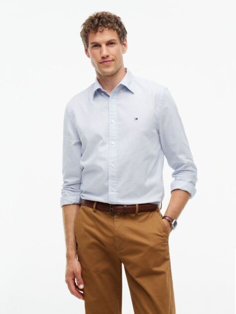 Blue Regular Fit Dobby Button-Down Shirt  Men