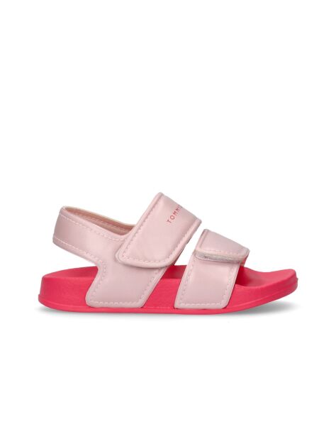 Pink Hook And Loop Sandals  Girls
