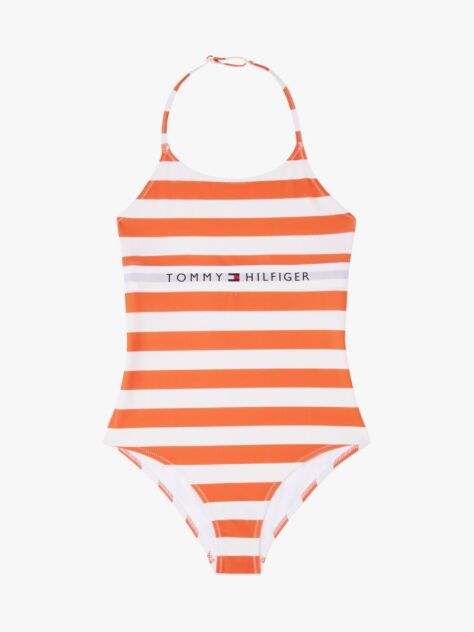 Multi Original Stripe Halterneck Swimsuit  Girls