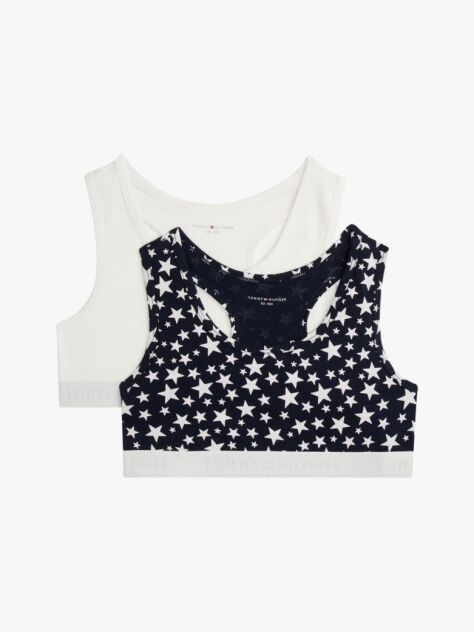 Multi 2-Pack Signature Print Unpadded Racerback Bralettes  Girls