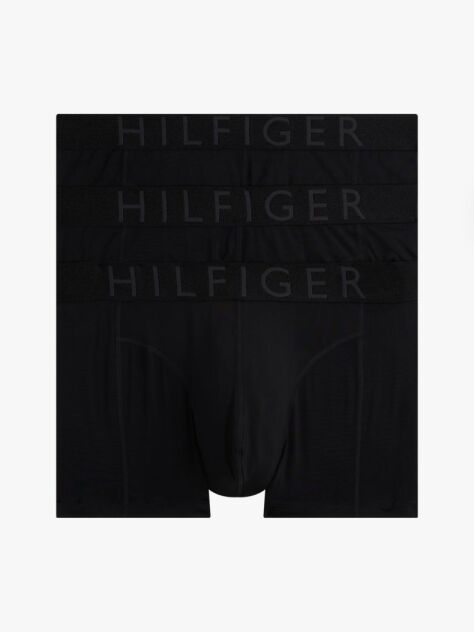 Black 3-Pack Metallic Waistband Trunks  Men