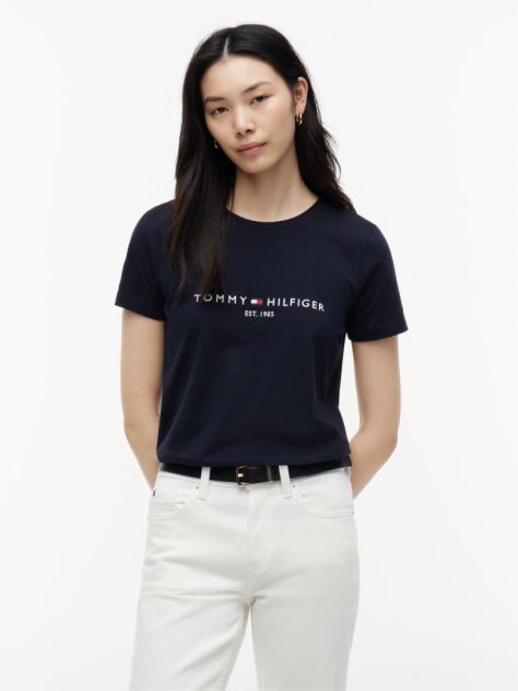 Blue ORGANIC COTTON T-SHIRT AND LOGO  Women