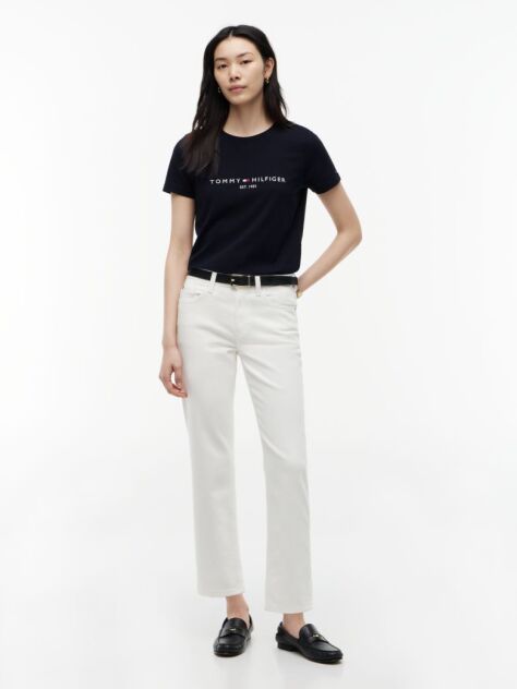 Blue ORGANIC COTTON T-SHIRT AND LOGO  Women