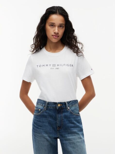 White Logo Crew Neck T-Shirt  Women
