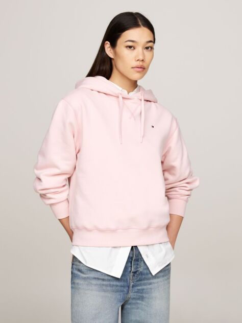 Pink Flag Embroidery Drawstring Hoody  Women