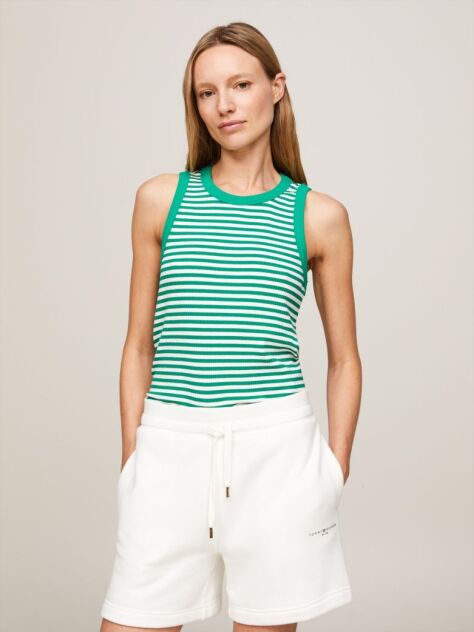 Multi Stripe Rib Slim Tank Top  Women