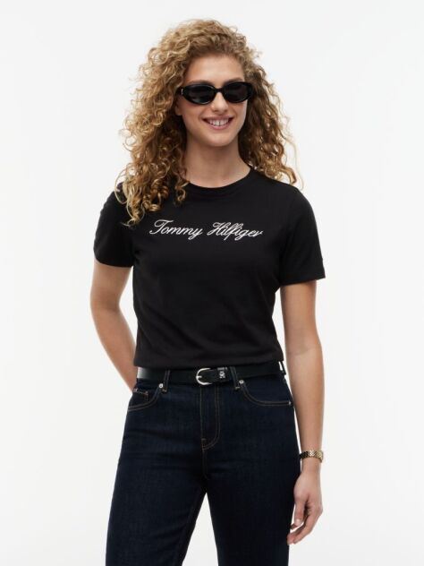 Black Regular Crew Neck T-Shirt  Women