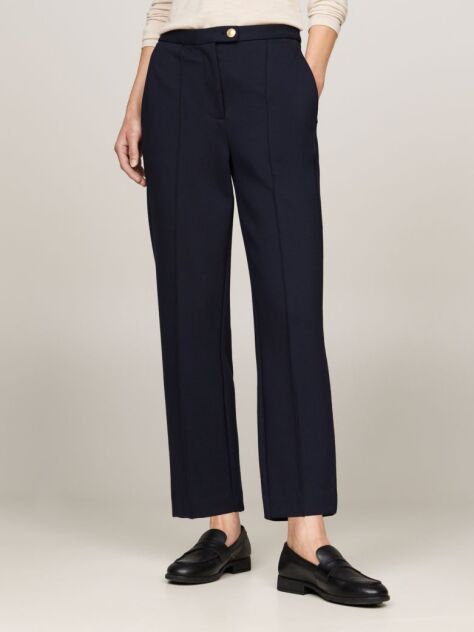 Multi Pressed Slim Straight Leg Trousers  Women