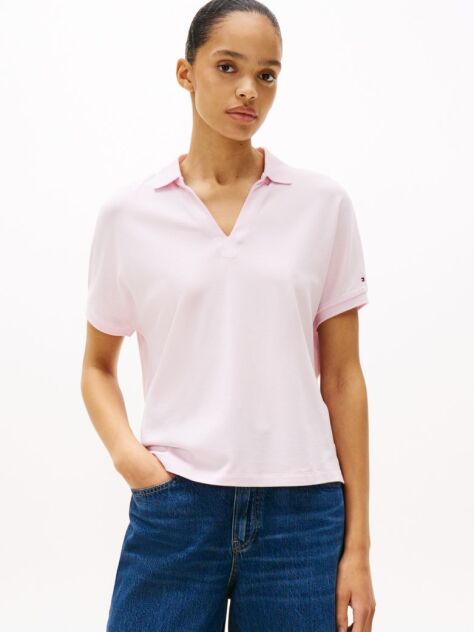Pink Relaxed Polo Shirt  Women