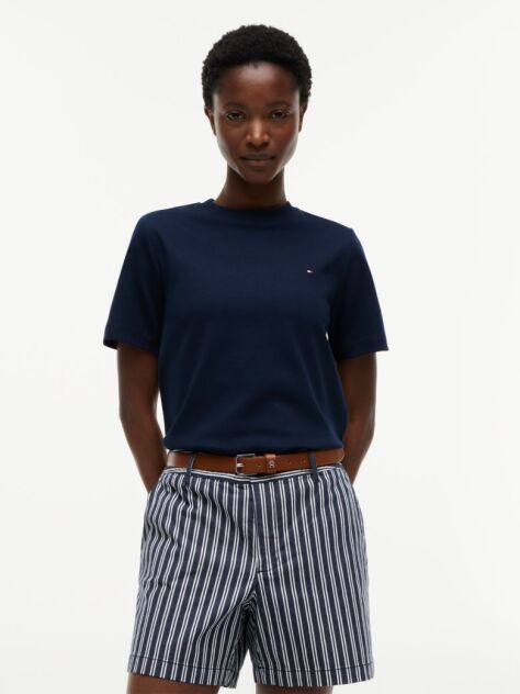 Blue Interlock Knit Boxy T-Shirt  Women