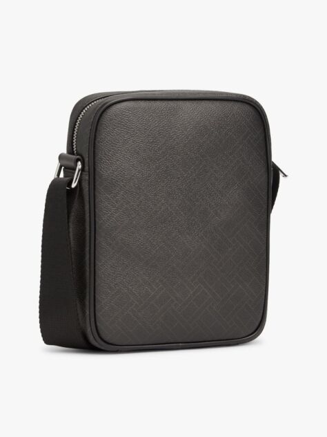 Black Hilfiger Flag Mixed Texture Dome Backpack  Men