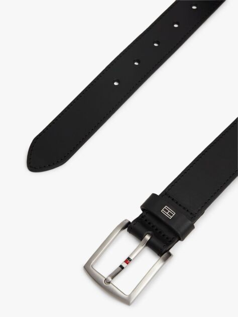 Black Denton Leather Belt  Men