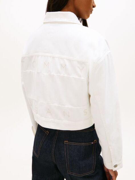 Denim Back Logo Oversized Denim Trucker Jacket  Women