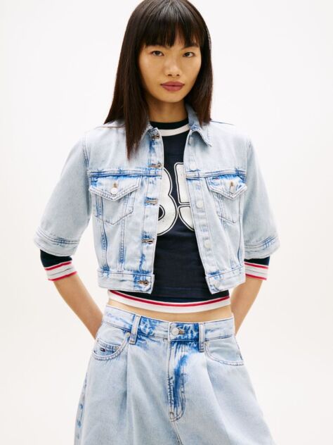 Denim Cropped Denim Trucker Jacket  Women