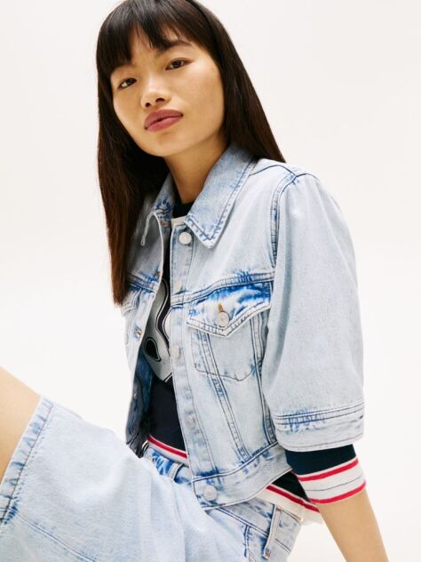 Denim Cropped Denim Trucker Jacket  Women