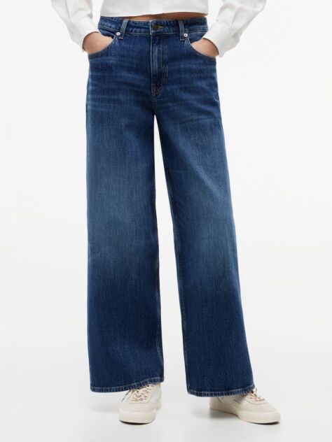 Denim Mid Rise Loose Wide Leg Jeans  Women