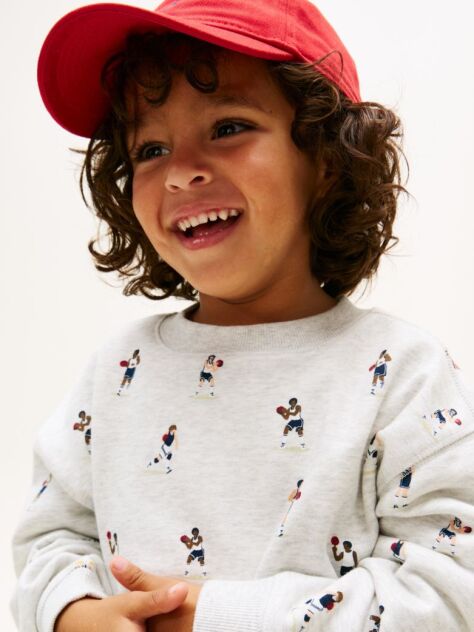 Grey Graphic Logo Terry Sweatshirt  Boys