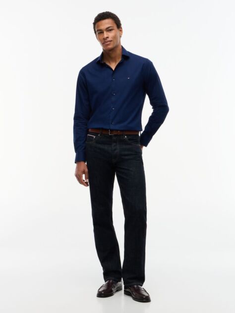 Blue Flex Slim Fit Poplin Shirt  Men