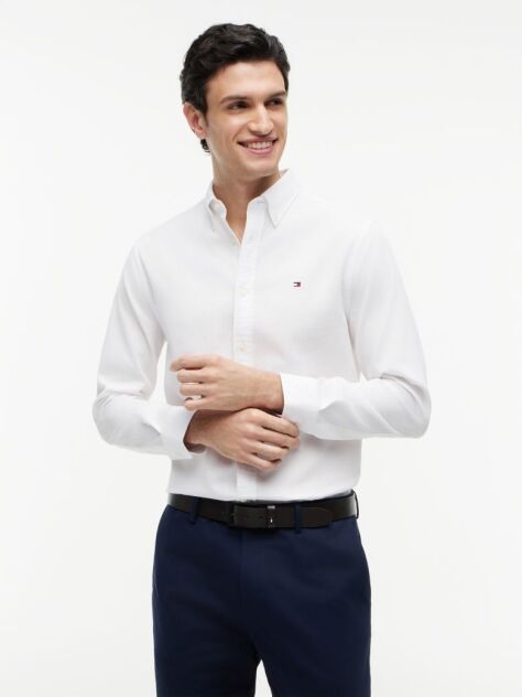 White TH Flex Regular Fit Dobby Shirt  Men