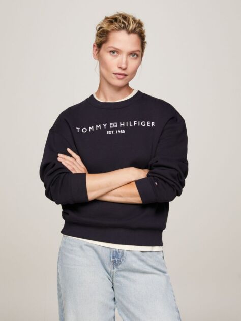 Blue Chest Logo Crew Neck Sweatshirt  Women