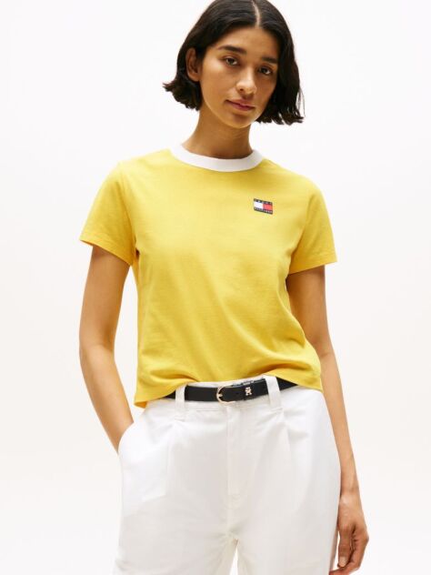Yellow Hilfiger Sailing Relaxed Back Logo T-Shirt  Women