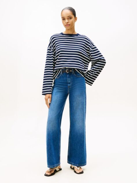 Blue High Rise Wide Leg Jeans  Women