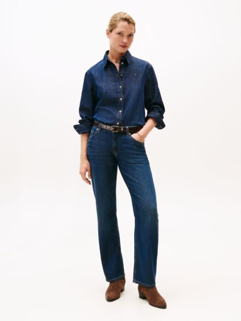 Blue High Rise Straight Leg Jeans  Women