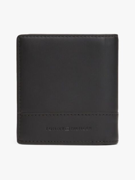 Black Corporate Leather Trifold Wallet  Men