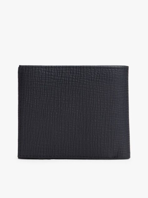 Blue Hilfiger Flag Leather Card And Coin Bifold Wallet  Men