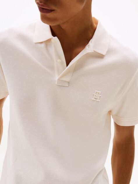Beige TH Monogram Polo Shirt  Men