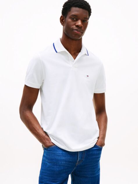 White Performance Tipped Regular Polo  Men