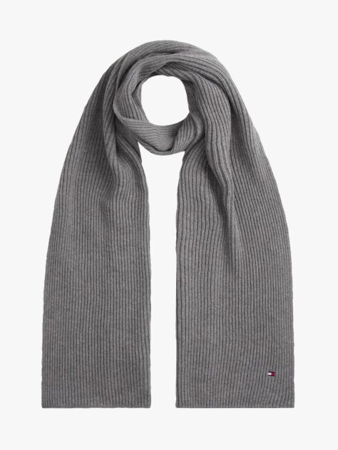 Grey Hilfiger Flag Embroidery Scarf with Cashmere  Men