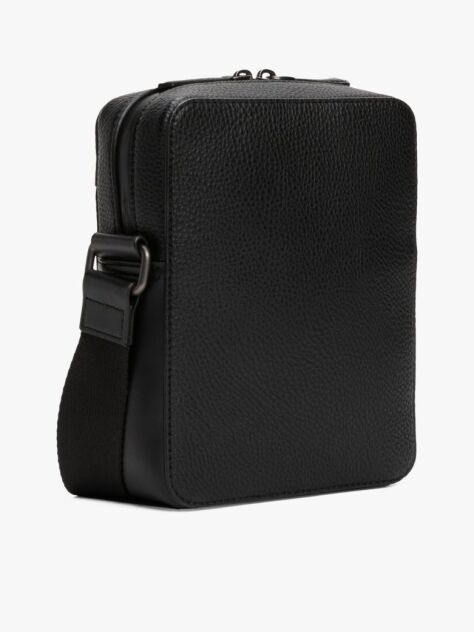 Black TH Monogram Pebble Grain Reporter Bag  Men