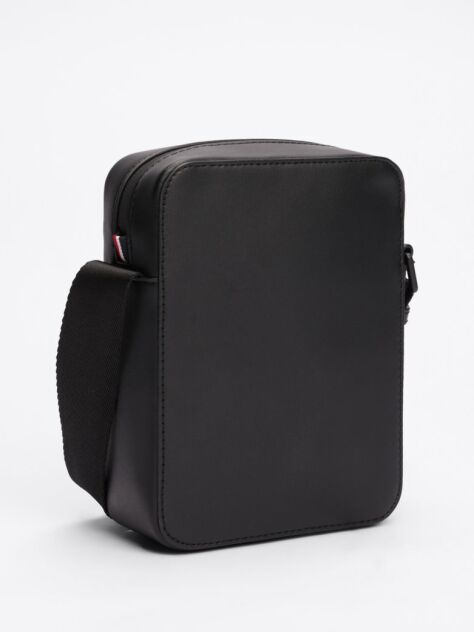 Black TH Monogram Textured Reporter Bag  Men