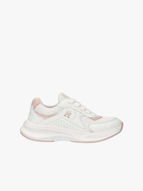 White TH Monogram Lace-Up Sneakers  Girls