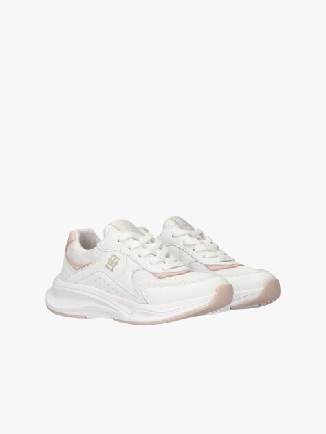 White TH Monogram Lace-Up Sneakers  Girls