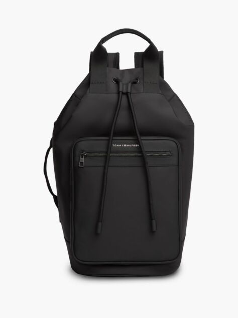 Black Metal Logo Crossbody Sling Bag  Men