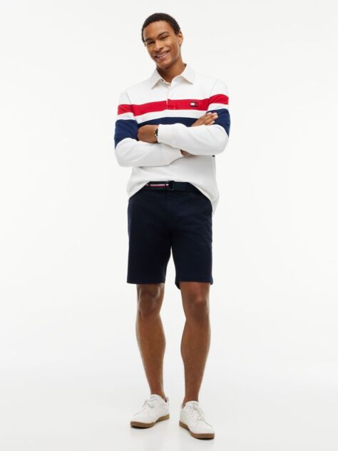 Blue Essential Brooklyn Twill Shorts With Belt  Men