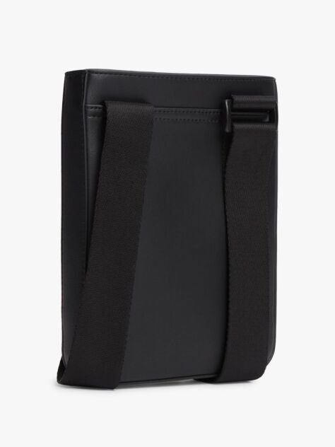 Black Metal Logo Crossbody Bag  Men