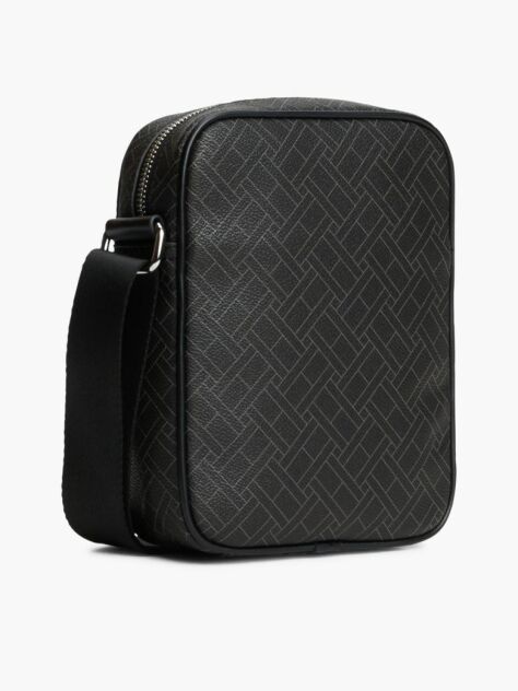 Black Hilfiger Flag Mixed Texture Dome Backpack  Men