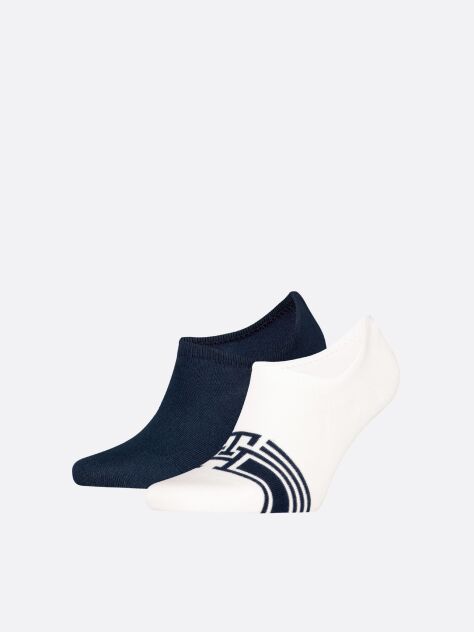 White Tommy Hilfiger Men's Invisible Footie Socks - 2 Pack  Men