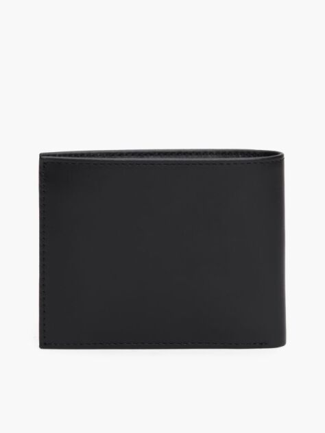 Black Signature Stripe Trifold Wallet  Men
