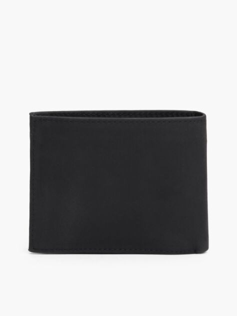 Black Leather Flap Wallet  Men