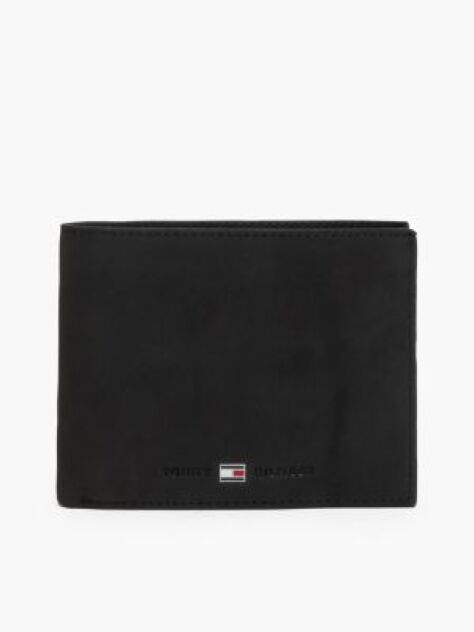 Black Leather Trifold Wallet  Men