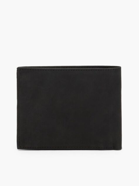 Black Leather Trifold Wallet  Men